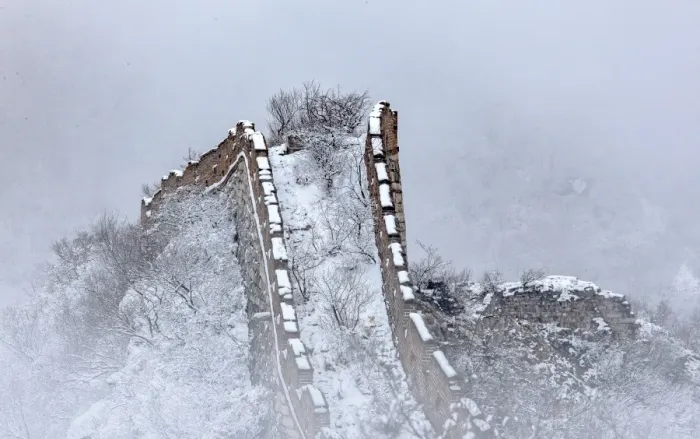 Framed Print : great wall of china in winter Framed Print : great wall of china in winter