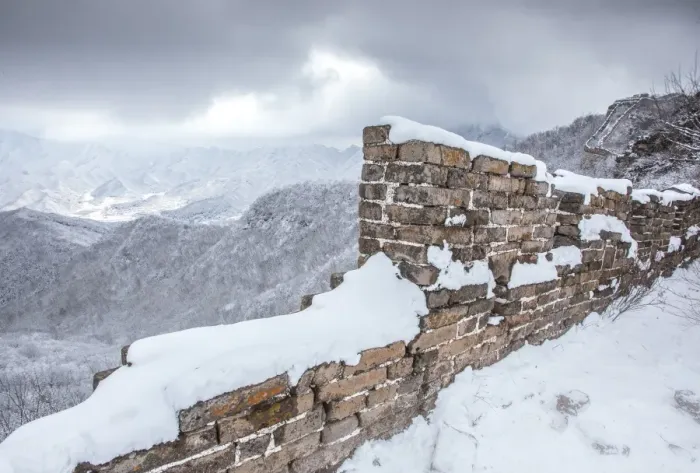 Framed Print : great wall of china in winter Framed Print : great wall of china in winter