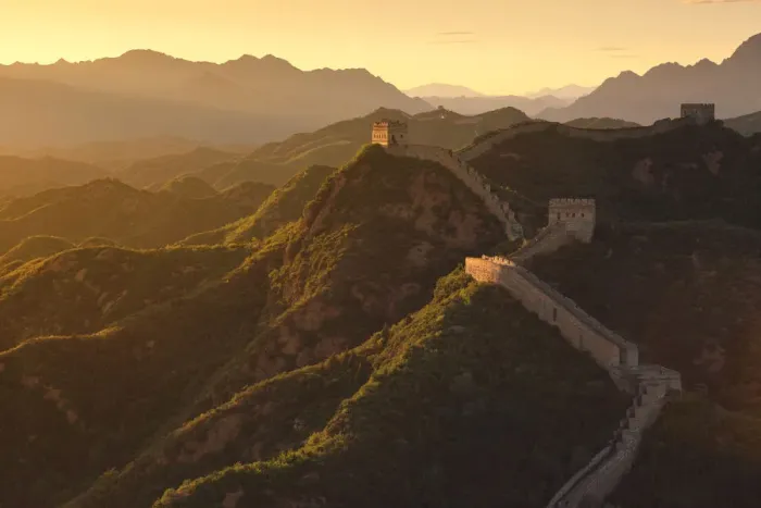 Framed Print : The Great Wall at Sunset, China Framed Print : The Great Wall at Sunset, China