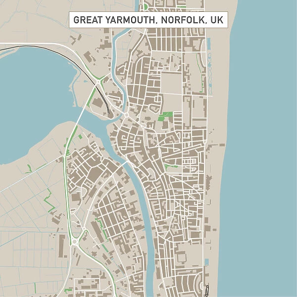 Great Yarmouth Norfolk UK City Street Map
