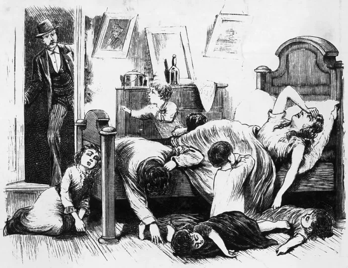Framed Print : The Great Yellow Fever Scourge Engraving Framed Print : The Great Yellow Fever Scourge Engraving