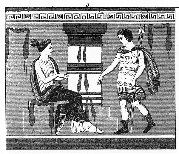 Grecian Vase Painting Engraving