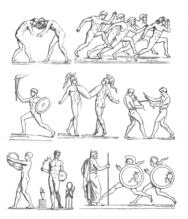 Framed Print : Greek athletes - Olympic games - antiquity Framed Print : Greek athletes - Olympic games - antiquity