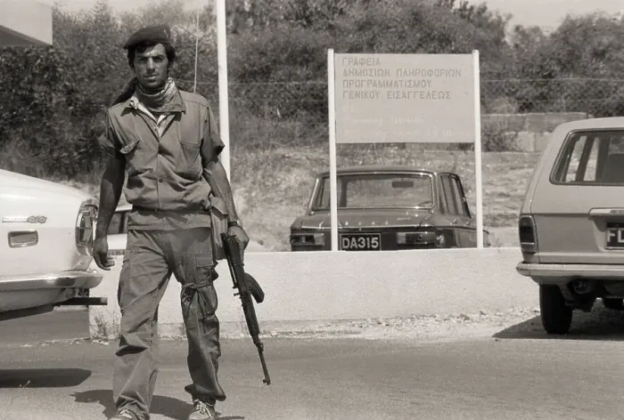 Framed Print : Greek Cypriot Soldier Armed With Ak-47