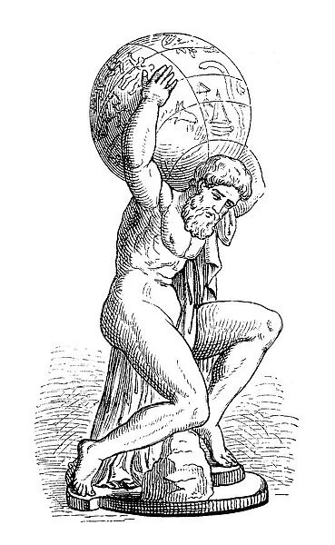 Greek goddess Atlas holding the globe