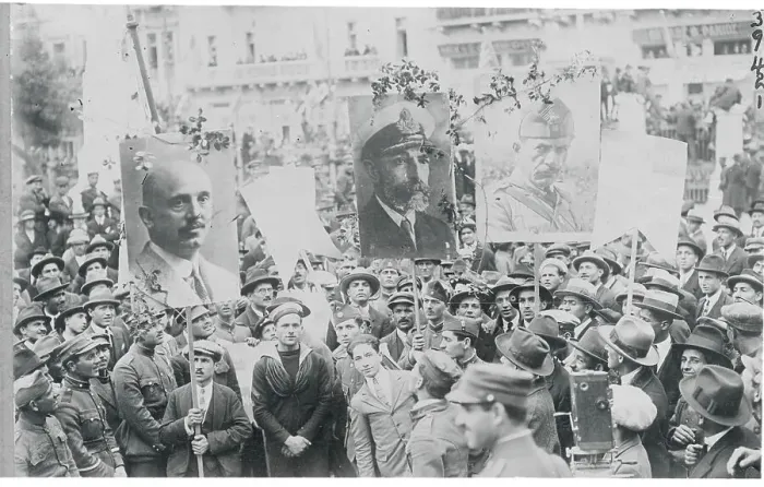 Framed Print : Greek Rally Goers with Large Posters of Their New Leaders Framed Print : Greek Rally Goers with Large Posters of Their New Leaders
