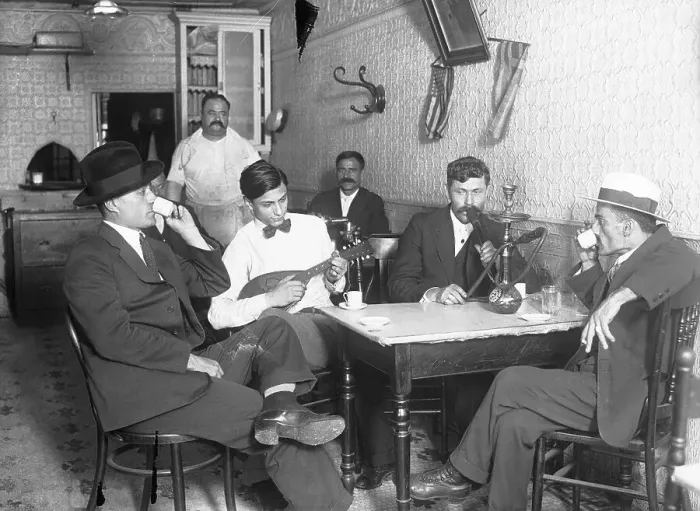 Framed Print : A Greek Restaurant Scene Framed Print : A Greek Restaurant Scene