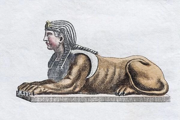 Greek Sphinx, hand - colored copper engraving from Friedrich Justin Bertuch Picture