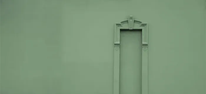 Framed Print : Green Door No More