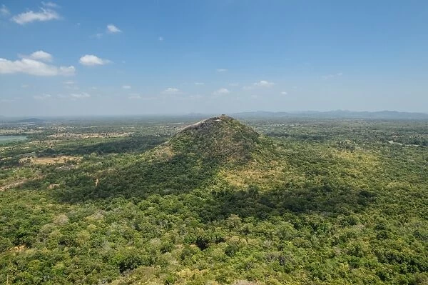 Green forest view from Sigiriya or Sinhagiri (Lion Rock Sinhalese) is an ancient rock fortress located in the northern Matale District near the town of Dambulla in the Central Province, Sri Lanka
