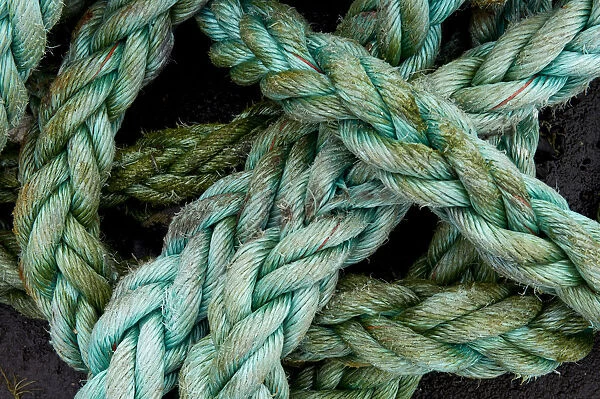 Green rope, Gasadalur, Vagar, Faroe Islands, Denmark