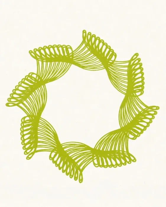 Framed Print : Green Wreath Shape Line Drawing Framed Print : Green Wreath Shape Line Drawing