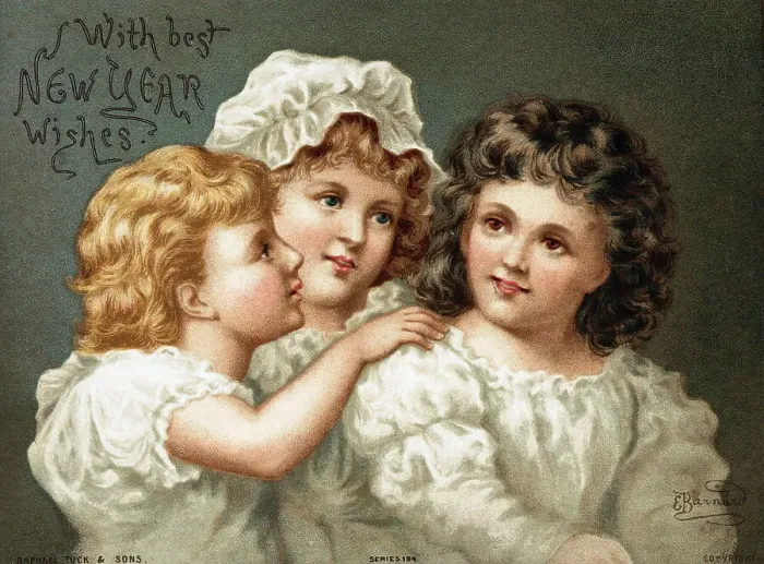 Framed Print : Greeting Card / New Year / Children / Illust
