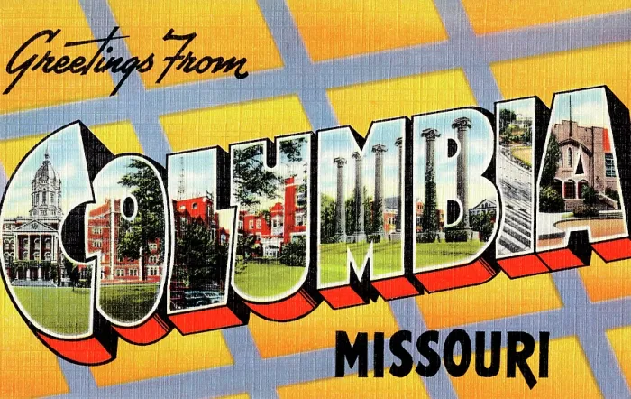 Framed Print : Greetings from Columbia, Missouri