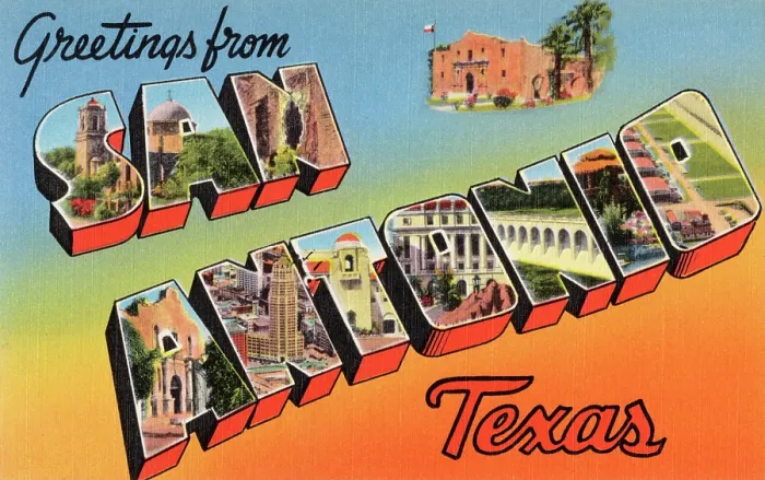 Framed Print : Greetings from San Antonio, Texas