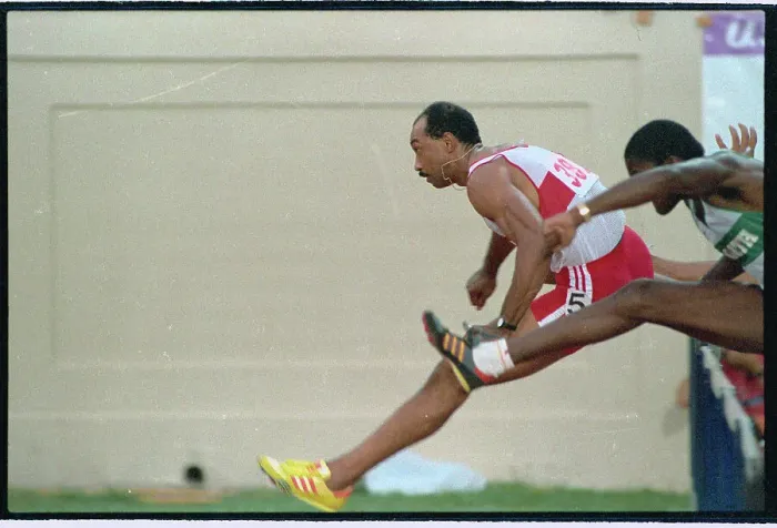 Framed Print : Greg Foster Setting Record in Hurdles Framed Print : Greg Foster Setting Record in Hurdles