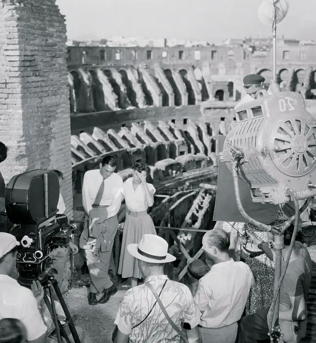 Framed Print : Gregory Peck and Audrey Hepburn Filming Roman Holiday Framed Print : Gregory Peck and Audrey Hepburn Filming Roman Holiday