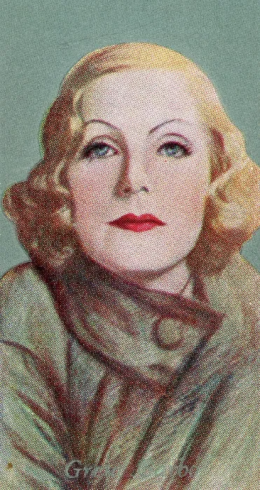 Framed Print : Greta Garbo, Film Favourites series, collectible Godfrey Phillips cigarette card, 1934 Framed Print : Greta Garbo, Film Favourites series, collectible Godfrey Phillips cigarette card, 1934