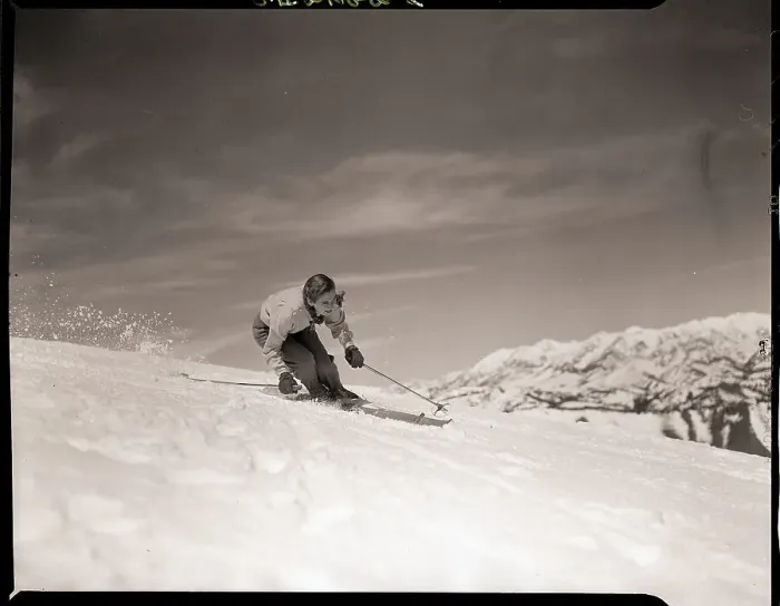 Framed Print : Gretchen Fraser Skis Down Slopes Framed Print : Gretchen Fraser Skis Down Slopes
