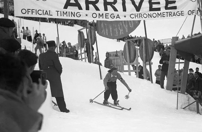Framed Print : Gretchen Fraser Winning the Slalom Ski Event Framed Print : Gretchen Fraser Winning the Slalom Ski Event