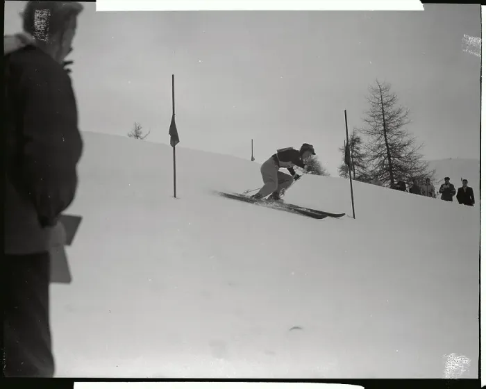 Framed Print : Gretchen Frazer Skiing at Olympics Framed Print : Gretchen Frazer Skiing at Olympics