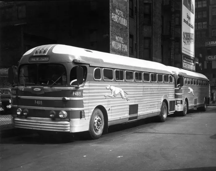 Framed Print : Greyhound buses in New York City Framed Print : Greyhound buses in New York City