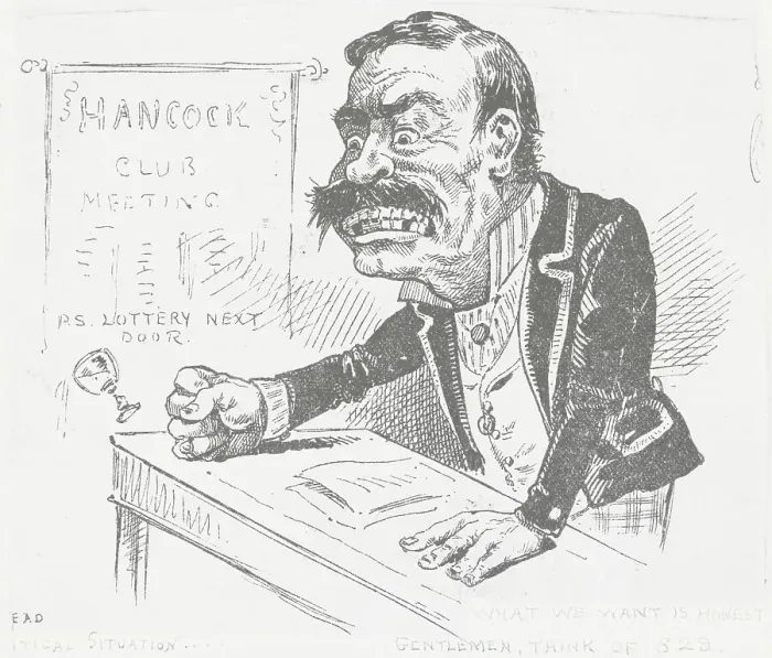 Framed Print : Grimacing Politician Making a Forceful Point While Speaking