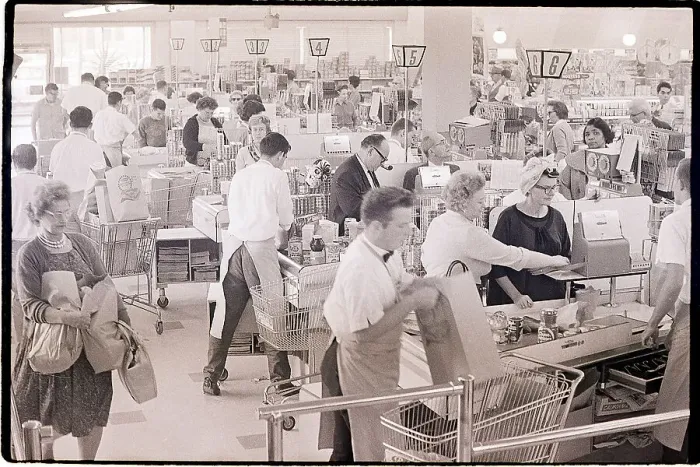 Framed Print : Grocery Store Checkout Lines Framed Print : Grocery Store Checkout Lines