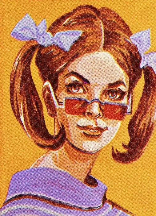 Framed Print : Groovy Girl With Sunglasses Framed Print : Groovy Girl With Sunglasses