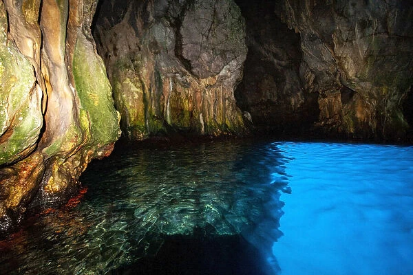 Grotta Azzurra (Blue Grotto), famous natural blue cave in Capri, Naples, Italy