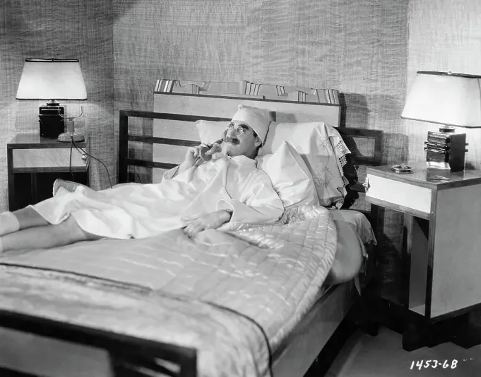 Framed Print : Groucho Marx on Bed Framed Print : Groucho Marx on Bed