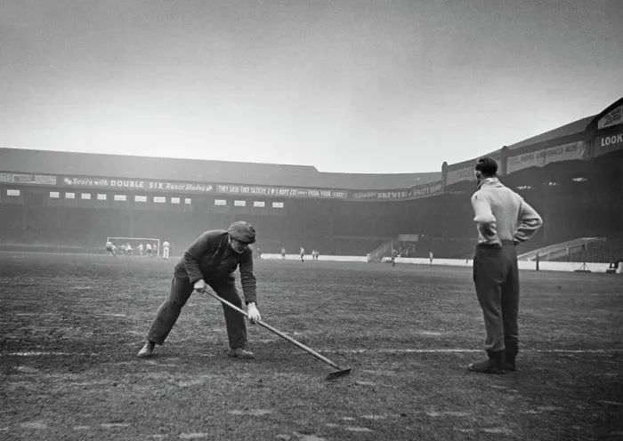 Framed Print : Ground Staff At Maine Road Framed Print : Ground Staff At Maine Road