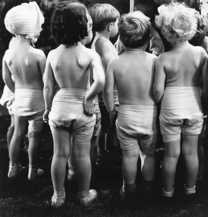 Framed Print : Group Of Babies In Diapers Framed Print : Group Of Babies In Diapers