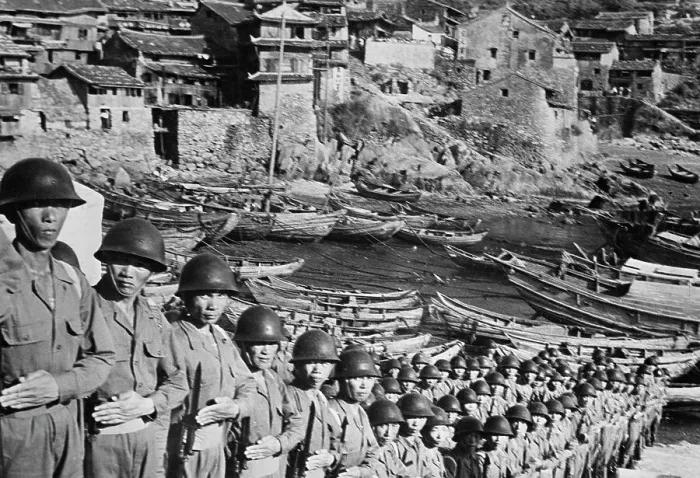 Framed Print : Group of Chinese Soldiers on Tachen Islands Framed Print : Group of Chinese Soldiers on Tachen Islands