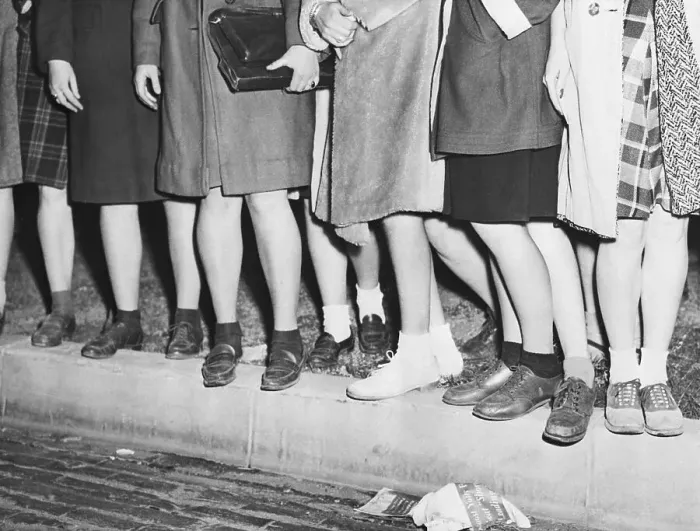Framed Print : Group Of Girls Wearing Bobby Socks Framed Print : Group Of Girls Wearing Bobby Socks