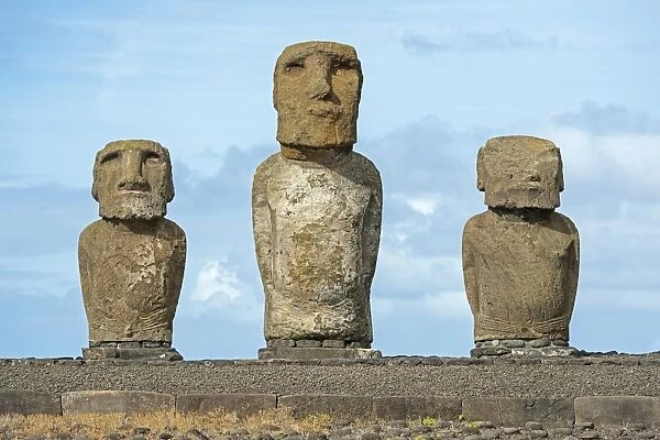 Group of Moai, Rano Raraku, Easter Island, Chile