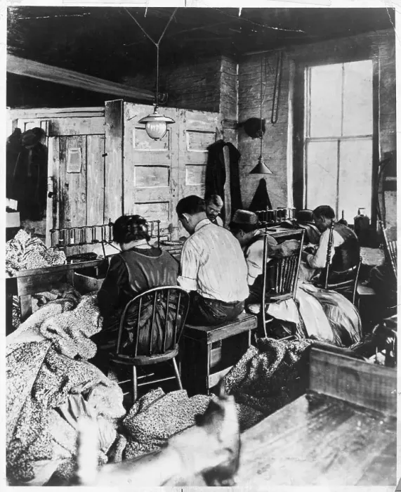 Framed Print : Group Of People Sitting And Sewing Framed Print : Group Of People Sitting And Sewing