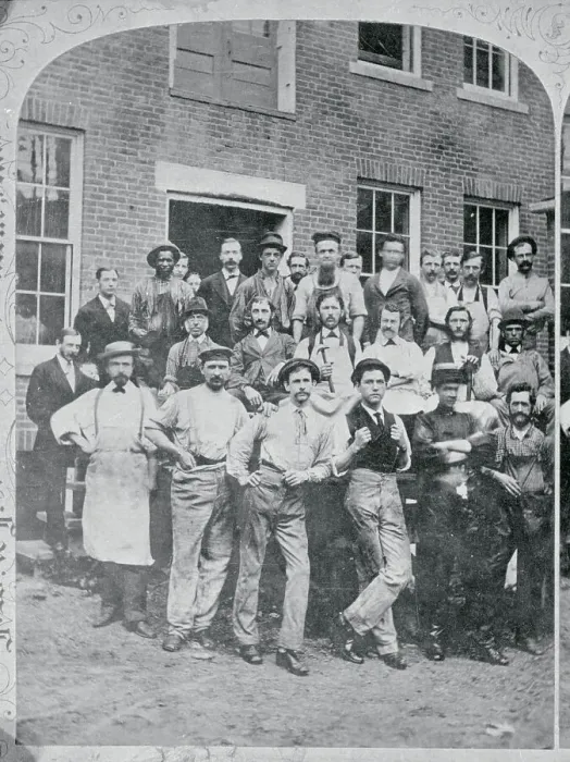 Framed Print : Group Picture of Factory Workers Framed Print : Group Picture of Factory Workers