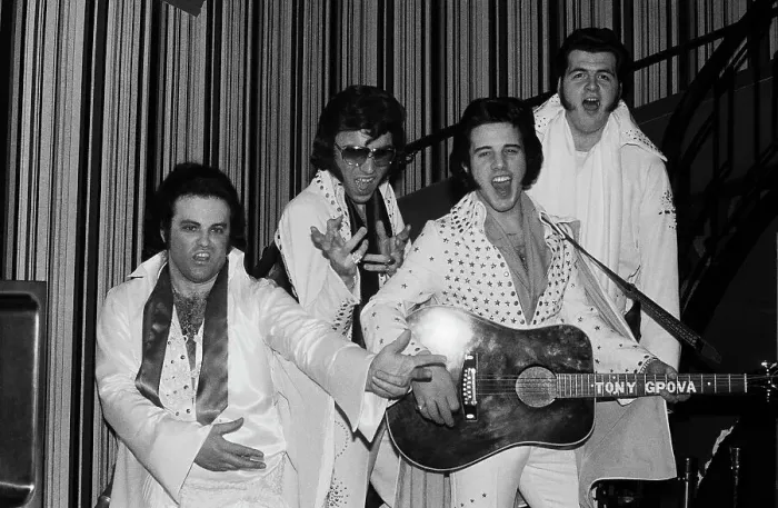 Framed Print : Group Portrait of Elvis Presley Impersonators Framed Print : Group Portrait of Elvis Presley Impersonators