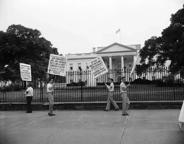 Framed Print : Group Of Racist Protesters In Washington Framed Print : Group Of Racist Protesters In Washington