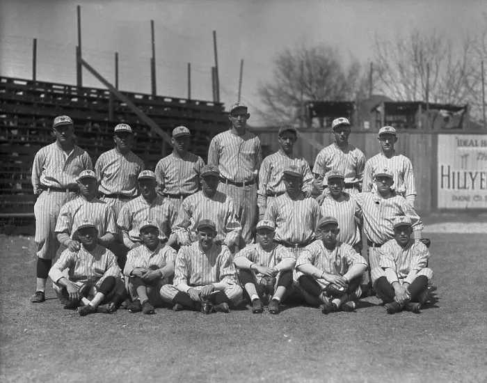 Framed Print : Group of Rookie Baseball Players