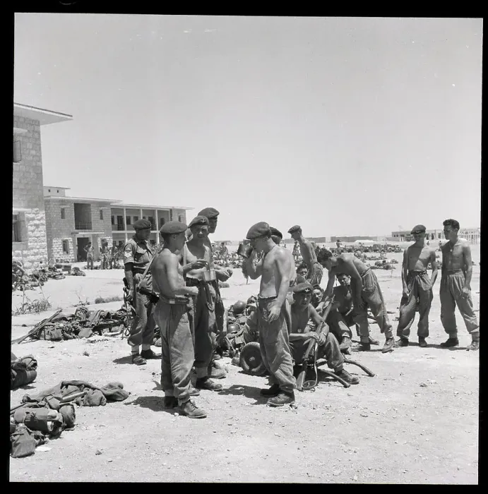 Framed Print : Group of Shirtless British Paratroopers Framed Print : Group of Shirtless British Paratroopers