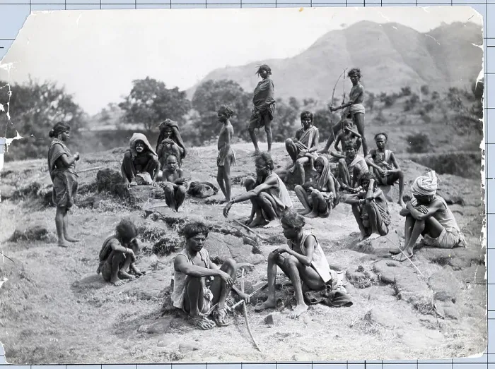 Framed Print : Group Shot Of Indian Hill Tribe;'Bhils Framed Print : Group Shot Of Indian Hill Tribe;'Bhils