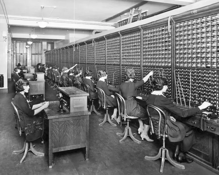 Framed Print : Group Of Switchboard Operators 1915 Framed Print : Group Of Switchboard Operators 1915
