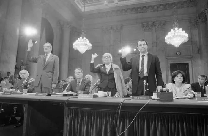 Framed Print : Group Takes Oath Before Iran-Contra Commission Framed Print : Group Takes Oath Before Iran-Contra Commission