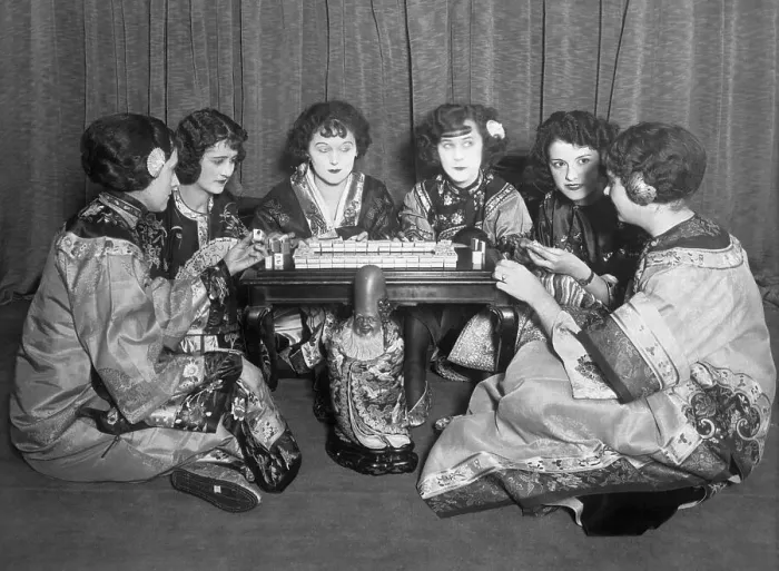 Framed Print : Group of Women Playing Mahjong Framed Print : Group of Women Playing Mahjong