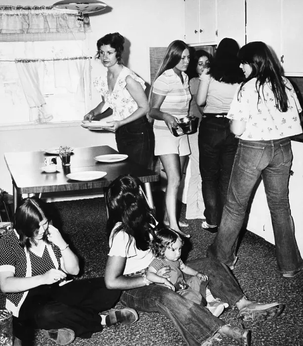 Framed Print : Group Of Young Women Preparing Dinner Framed Print : Group Of Young Women Preparing Dinner