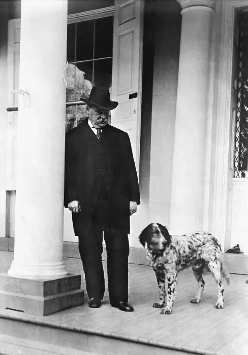 Framed Print : Grover Cleveland With His Dog Framed Print : Grover Cleveland With His Dog