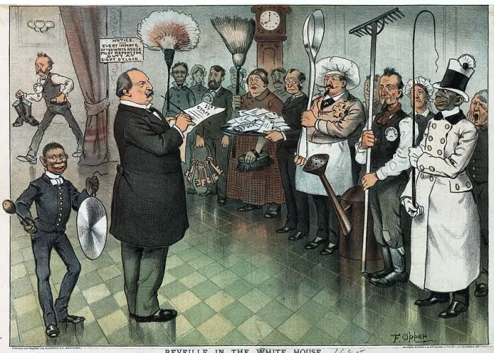 Framed Print : Grover Cleveland Inspects White House Staff Framed Print : Grover Cleveland Inspects White House Staff