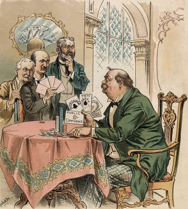 Framed Print : Grover Cleveland Playing Poker Framed Print : Grover Cleveland Playing Poker